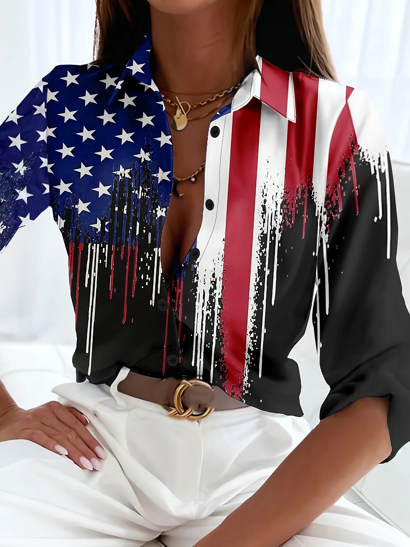 Women's Vintage Peacock Print Oversized Shirt – Elegant & Trendy for Fall - ( 2XL- 5XL) - Mugs and Threads 