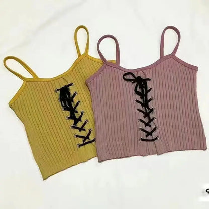Y2K Kawaii Backless Knit Crop Top – Cute & Trendy 2000s Style - Mugs and Threads 