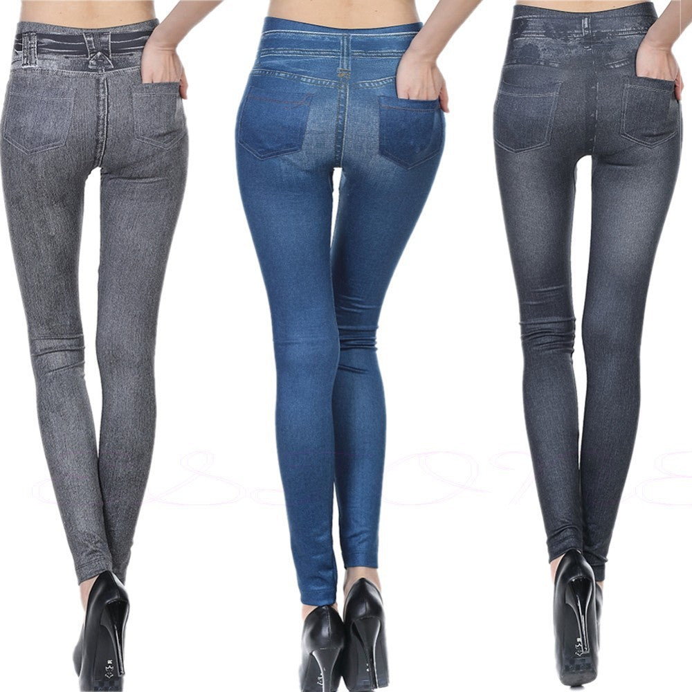 High-Waisted Denim Jeggings – Stretchy, Stylish & Comfortable - Mugs and Threads 
